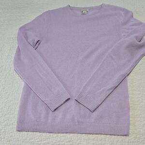 LL Bean Lilac Purple Cashmere Crew Neck Sweater Womens Small Tall